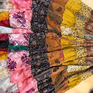 Bohemian Patchwork Maxi Skirt - Multicolor